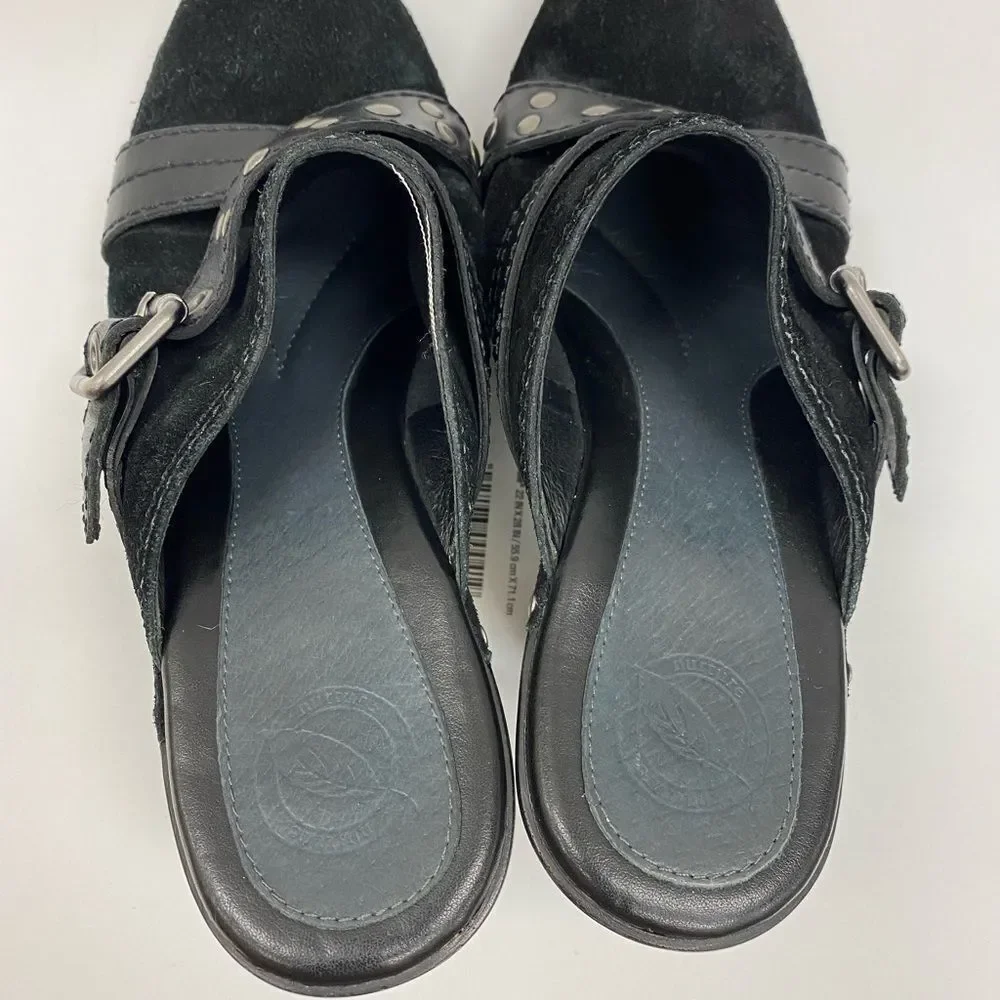 NURTURE black‎ suede becca studded mules - Picture 8 of 10